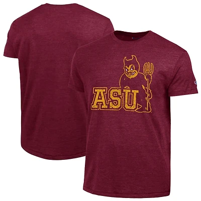 Men's Champion  Maroon Arizona State Sun Devils Vintage Triumph Tri-Blend T-Shirt