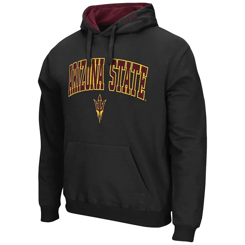 Men's Colosseum Black Arizona State Sun Devils Arch & Logo 3.0 Pullover Hoodie