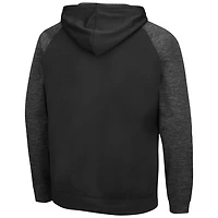 Men's Colosseum Black Arizona State Sun Devils Blackout 3.0 Tonal Raglan Pullover Hoodie