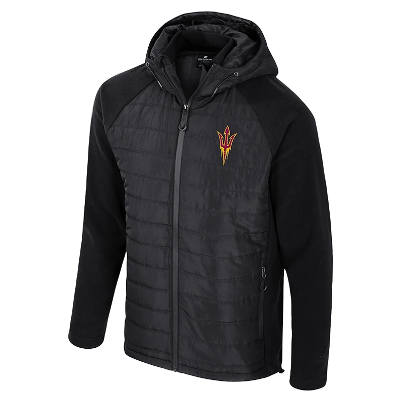 Veste à capuche entièrement zippée Block The Sun pour homme Colosseum Black Arizona State Devils