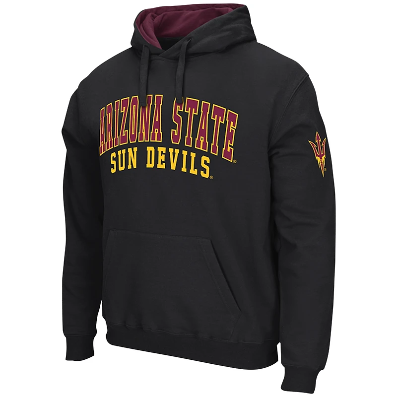 Men's Colosseum Black Arizona State Sun Devils Double Arch Pullover Hoodie