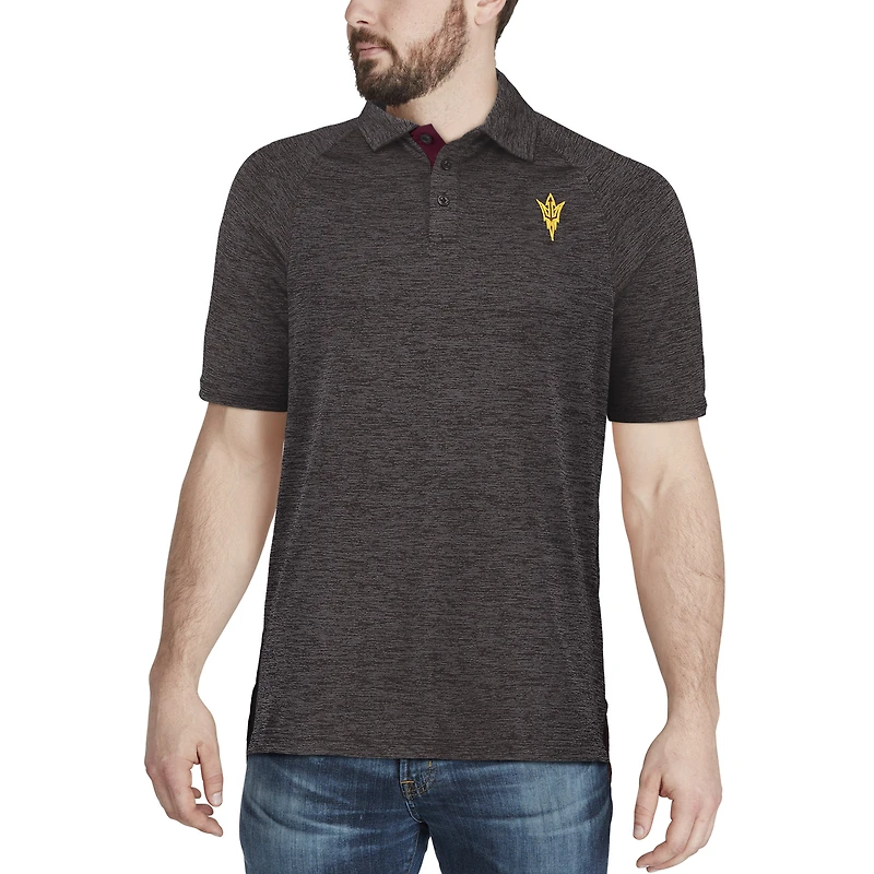 Men's Colosseum Black Arizona State Sun Devils Down Swing Polo