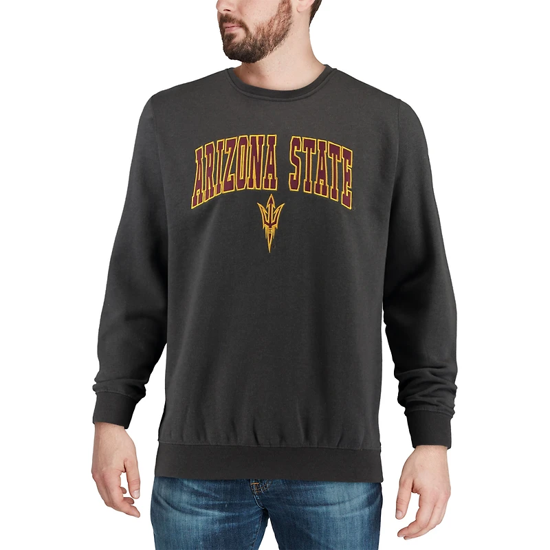Colosseum Charcoal Arizona State Sun Devils Arch & Logo Crew Neck Sweatshirt Homme