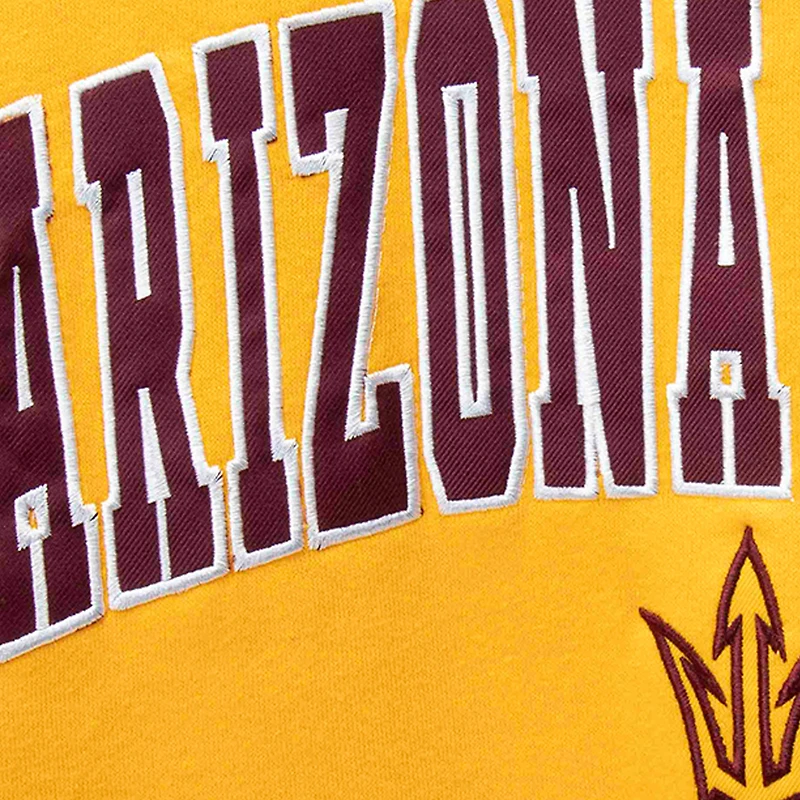 Men's Colosseum Gold Arizona State Sun Devils Arch & Logo Crew Neck Sweatshirt