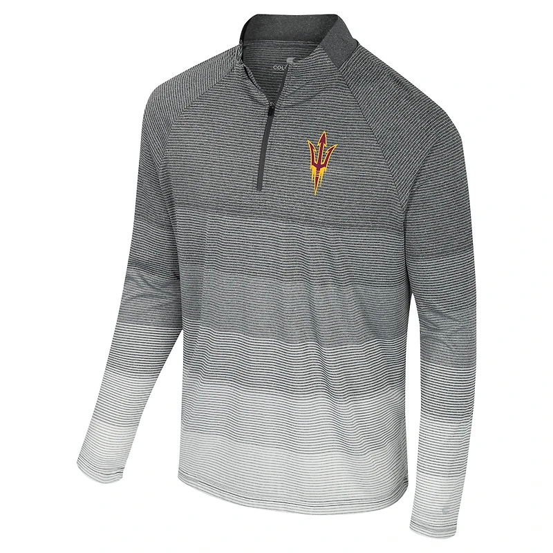 Coupe-vent à glissière quart de tour en maille rayée Arizona State Sun Devils AI pour homme Colosseum Gray