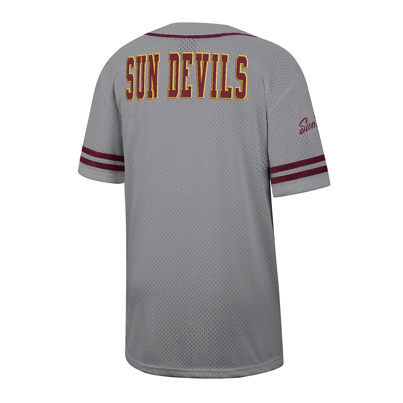 Men's Colosseum Gray Arizona State Sun Devils Free Spirited Baseball Jersey