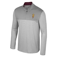 Men's Colosseum Gray Arizona State Sun Devils Tuck Quarter-Zip Top