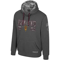 Men's Colosseum  Heather Charcoal Arizona State Sun Devils Operation Hat Trick Squad Hoodie