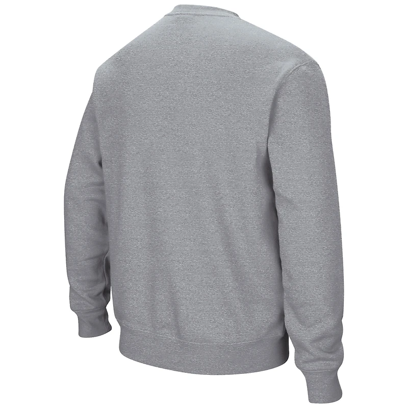 Men's Colosseum Heather Gray Arizona State Sun Devils Arch & Logo Pullover Sweatshirt