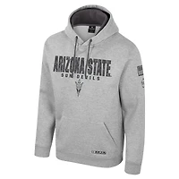 Men's Colosseum Heather Gray Arizona State Sun Devils Oorah OHT Military Appreciation Pullover Hoodie