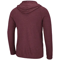Men's Colosseum Heather Maroon Arizona State Sun Devils Campus Raglan Lightweight Bi-Blend Long Sleeve Hoodie T-Shirt