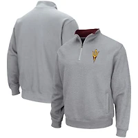Men's Colosseum Heathered Gray Arizona State Sun Devils Tortugas Team Logo Quarter-Zip Jacket