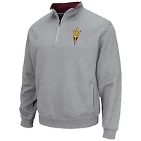 Men's Colosseum Heathered Gray Arizona State Sun Devils Tortugas Team Logo Quarter-Zip Jacket