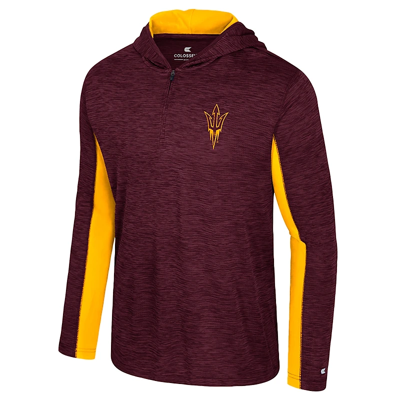 Sweat à capuche zippé quart de tour Colosseum Maroon des Arizona State Sun Devils Always Sunny pour homme