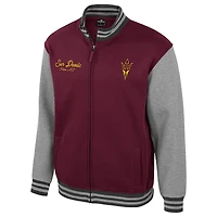 Veste universitaire entièrement zippée Ambi-Turner pour homme Colosseum Maroon des Arizona State Sun Devils
