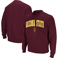 Men's Colosseum Maroon Arizona State Sun Devils Arch & Logo Crew Neck Sweatshirt