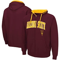Men's Colosseum Maroon Arizona State Sun Devils Big & Tall Full-Zip Hoodie