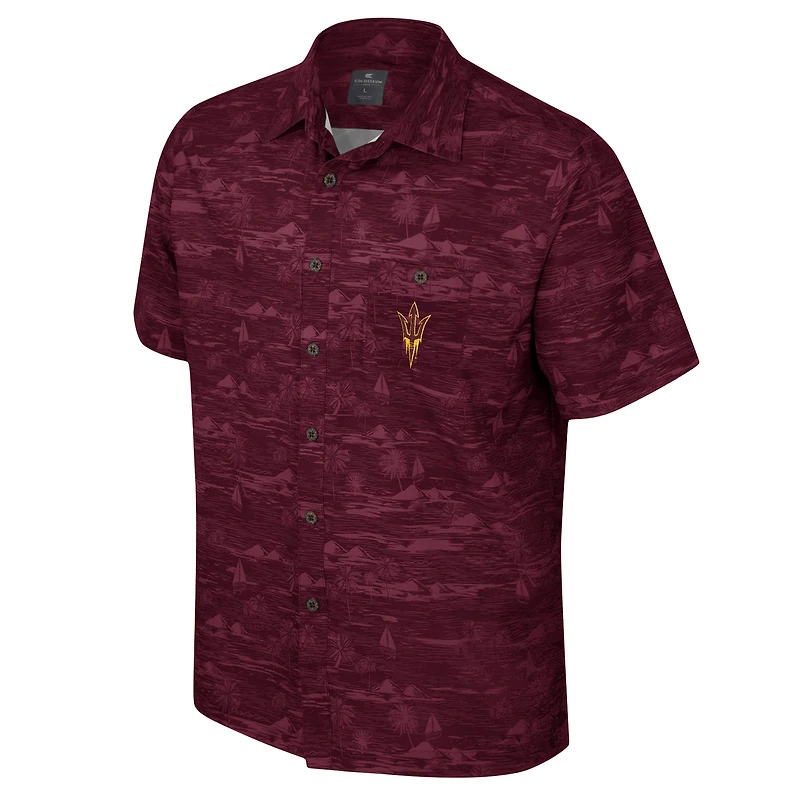 Chemise boutonnée Colosseum Maroon Arizona State Sun Devils Ozark pour hommes