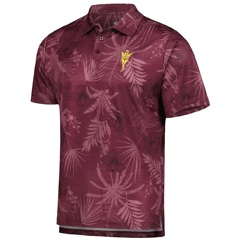 Men's Colosseum Maroon Arizona State Sun Devils Palms Team Polo