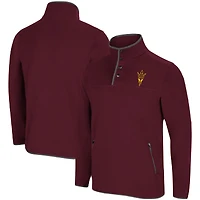 Veste pull-over à boutons-pression Colosseum Maroon Arizona State Sun Devils Rebound pour homme