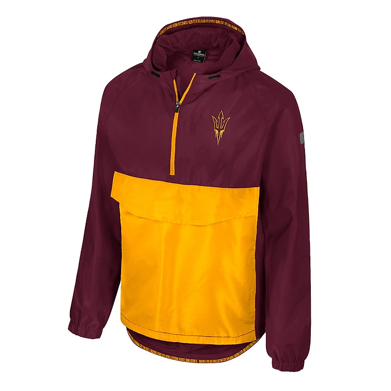 Veste anorak à demi-zip Colosseum Maroon Arizona State Sun Devils Reloaded pour homme