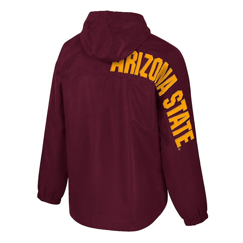 Veste anorak à demi-zip Colosseum Maroon Arizona State Sun Devils Reloaded pour homme
