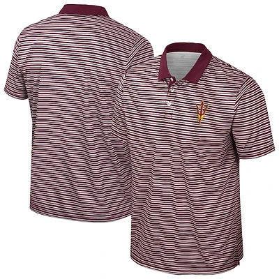 Men's Colosseum Maroon Arizona State Sun Devils Striped Polo
