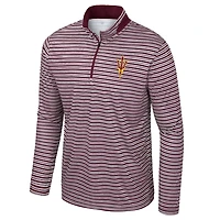 Haut rayé à glissière quart de tour pour homme Colosseum Maroon Arizona State Sun Devils