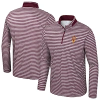 Haut rayé à glissière quart de tour pour homme Colosseum Maroon Arizona State Sun Devils