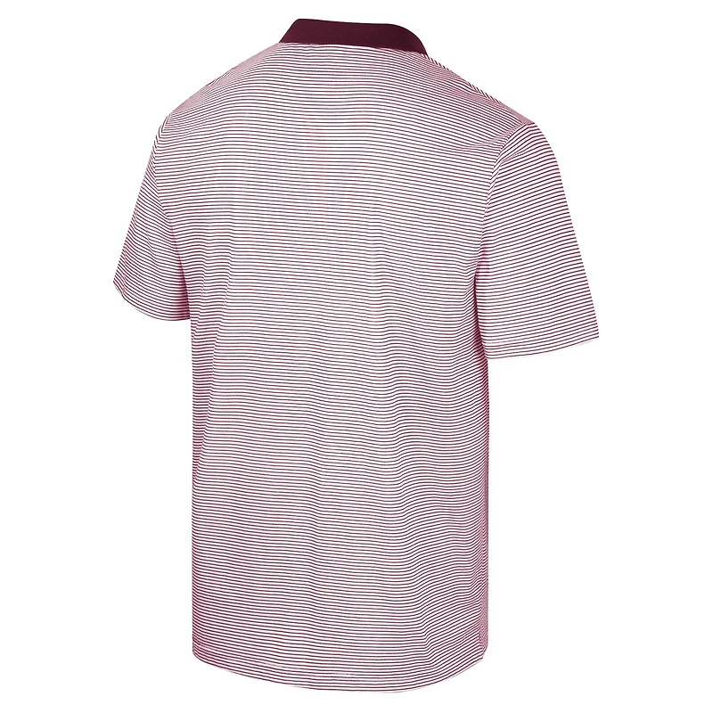 Men's Colosseum White/Maroon Arizona State Sun Devils Print Stripe Polo