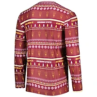 Men's Concepts Sport Maroon Arizona State Sun Devils Swivel Long Sleeve Top & Pants Sleep Set