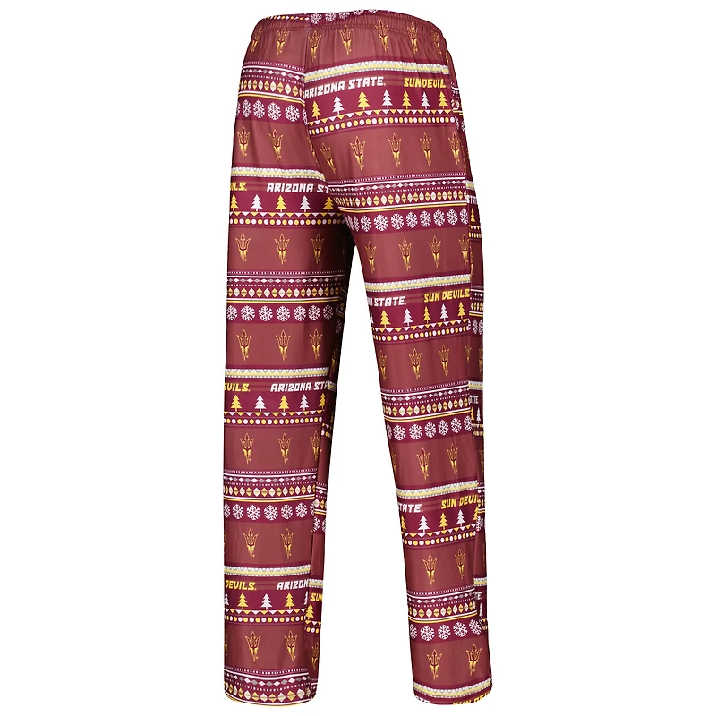 Men's Concepts Sport Maroon Arizona State Sun Devils Swivel Long Sleeve Top & Pants Sleep Set