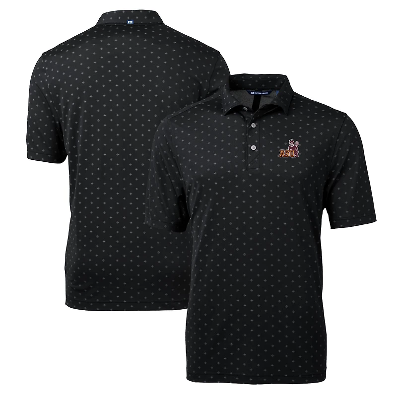 Polo homme Cutter & Buck noir Arizona State Sun Devils Team Virtue Eco Pique Tile Print