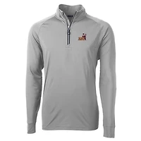 Men's Cutter & Buck Gray Arizona State Sun Devils Adapt Eco Knit Stretch Recycled Quarter-Zip Pullover Top