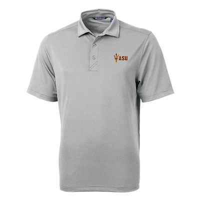 Polo recyclé Virtue Eco Pique gris Cutter & Buck pour homme, coupe grande et taille, des Sun Devils de l'Arizona State