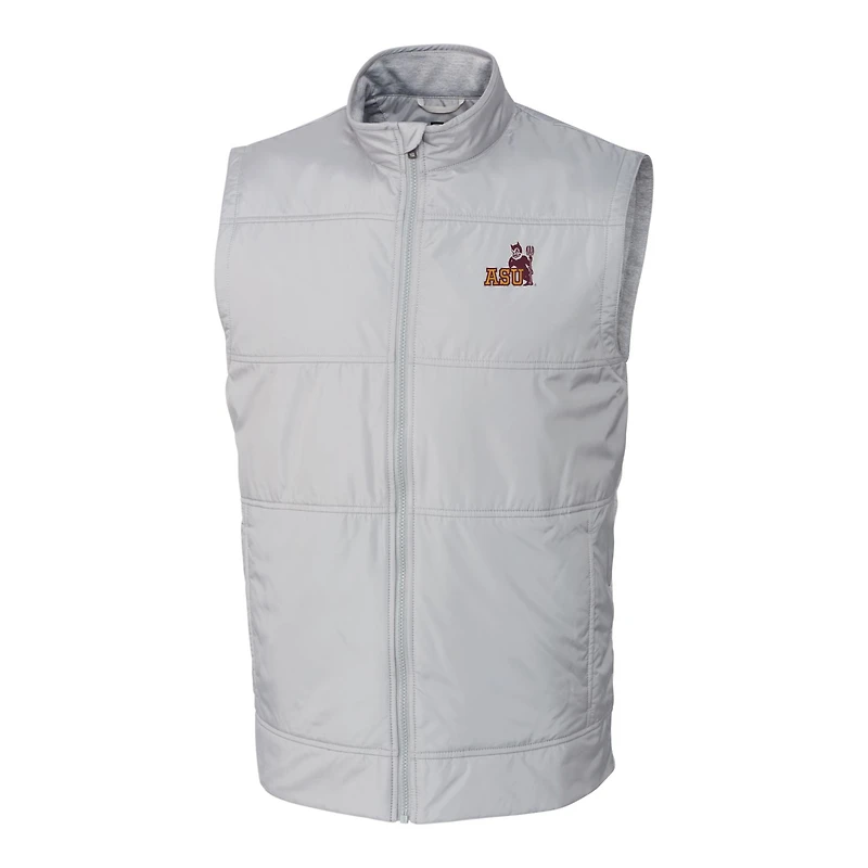 Men's Cutter & Buck Gray Arizona State Sun Devils Vault Big Tall Stealth Hybrid Windbreaker Full-Zip Vest