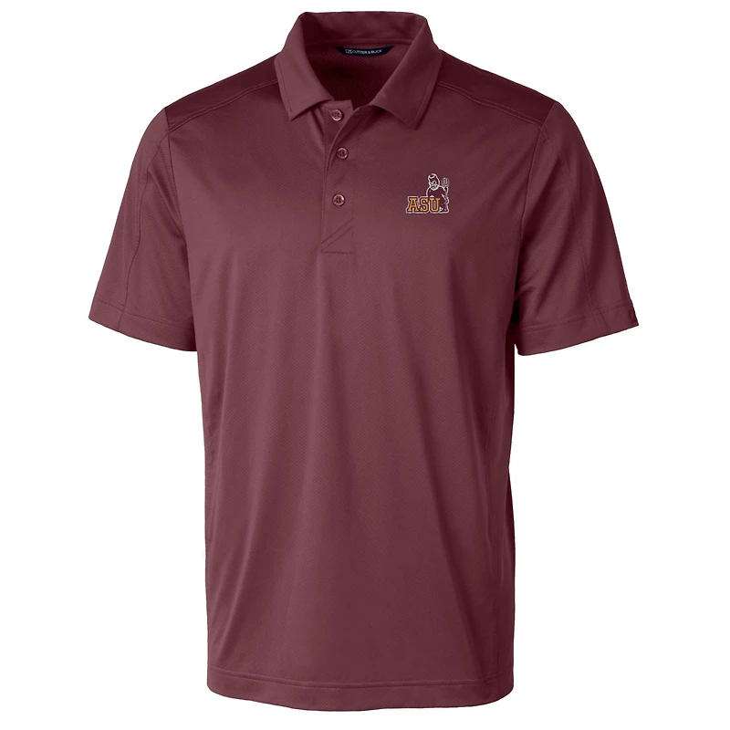 Polo texturé stretch grande taille Cutter & Buck bordeaux pour homme, logo de l'équipe des Arizona State Sun Devils.