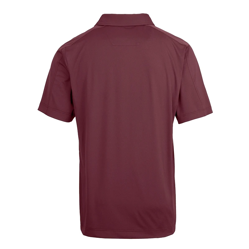 Polo texturé stretch grande taille Cutter & Buck bordeaux pour homme, logo de l'équipe des Arizona State Sun Devils.