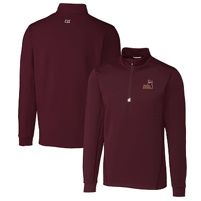 Pull à col zippé Cutter & Buck bordeaux Arizona State Sun Devils Traverse pour homme