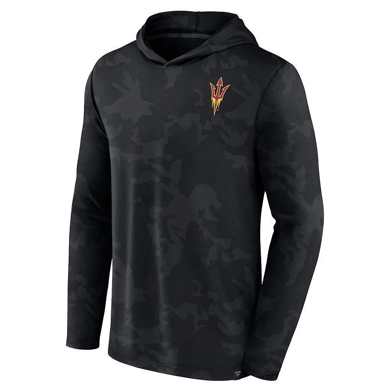 Men's Fanatics  Black Arizona State Sun Devils Camo Hoodie Long Sleeve T-Shirt