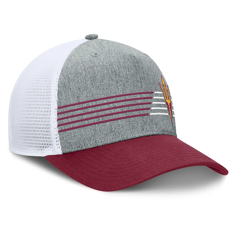 Men's Fanatics Heather Gray/Maroon Arizona State Sun Devils Profile Trucker Adjustable Hat