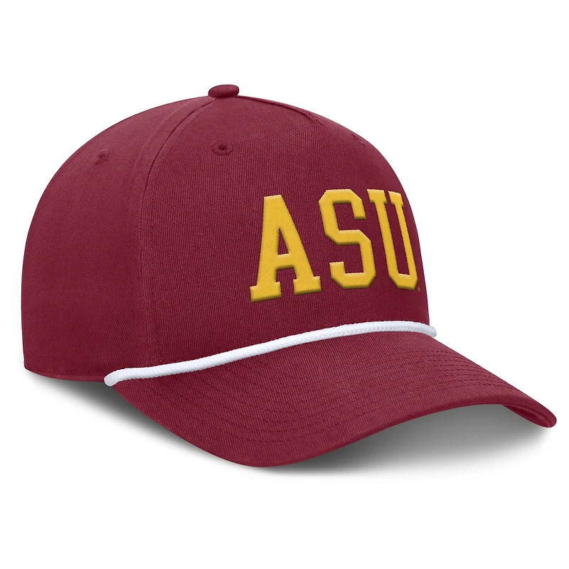 Casquette ajustable en corde pour balle fausse fanatique pour homme, couleur marron, Arizona State Sun Devils
