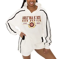 Men's Gameday Couture Cream Arizona State Sun Devils Down, Set, Go Hoodie and Shorts Lounge Set