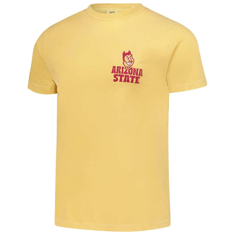 T-shirt à doublure épaisse pour homme, motif paysage, couleurs confort, Arizona State Sun Devils, couleur or