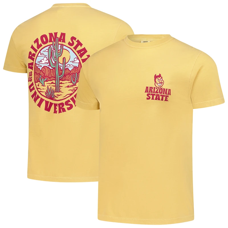 T-shirt à doublure épaisse pour homme, motif paysage, couleurs confort, Arizona State Sun Devils, couleur or