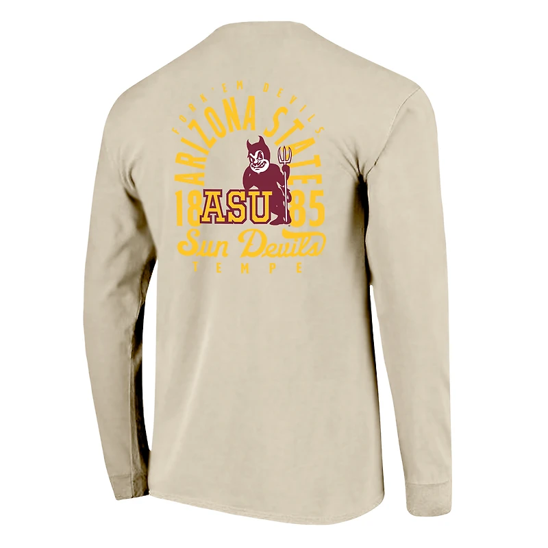 T-shirt à manches longues pour homme, motif mascotte des Sun Devils de l'Arizona State, couleurs confortables