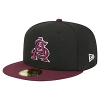 Casquette de baseball ajustée New Era noire pour homme, modèle Arizona State Sun Devils On-Field