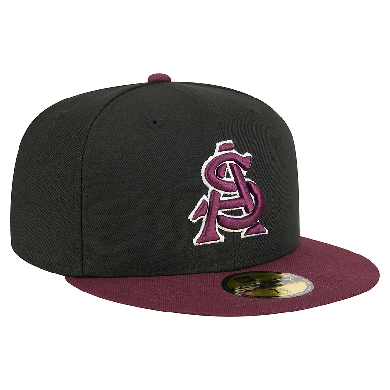 Casquette de baseball ajustée New Era noire pour homme, modèle Arizona State Sun Devils On-Field