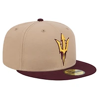 Men's New Era  Khaki Arizona State Sun Devils Two-Tone 59FIFTY Fitted Hat