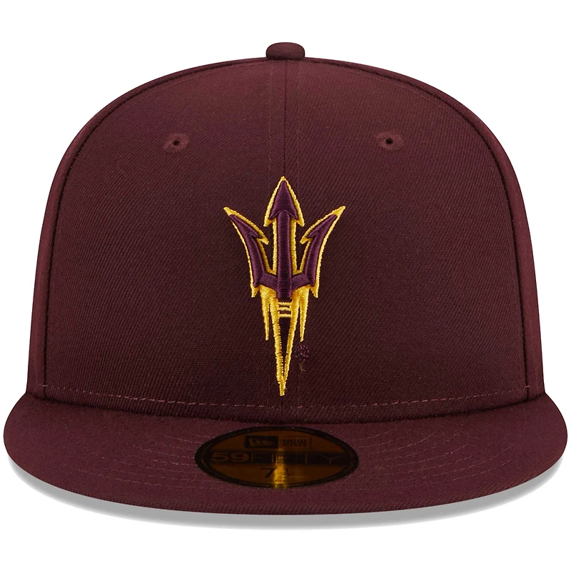 Casquette ajustée 59FIFTY Arizona State Sun Devils de New Era pour homme, couleur marron